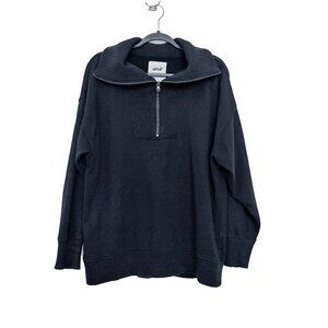 Aerie Quarter Zip Sweatshirt Size S - BLACK